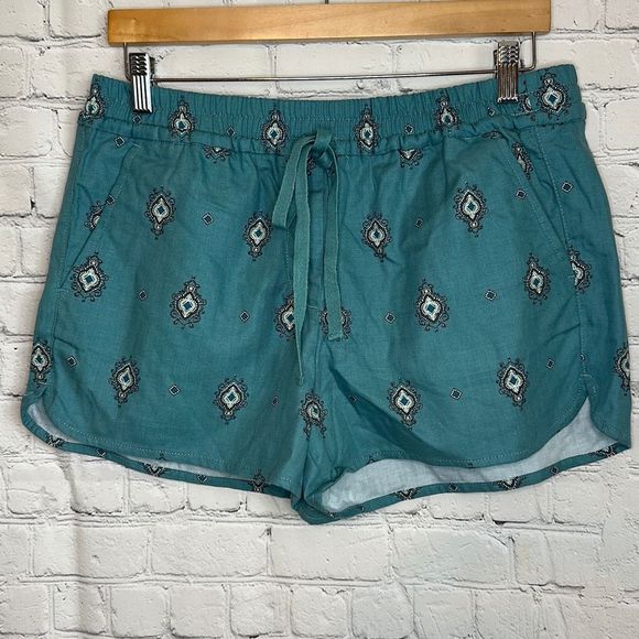 LOFT Pants - LOFT Women’s Blue Mandala Jewel Printed Shorts Drawstring size Medium